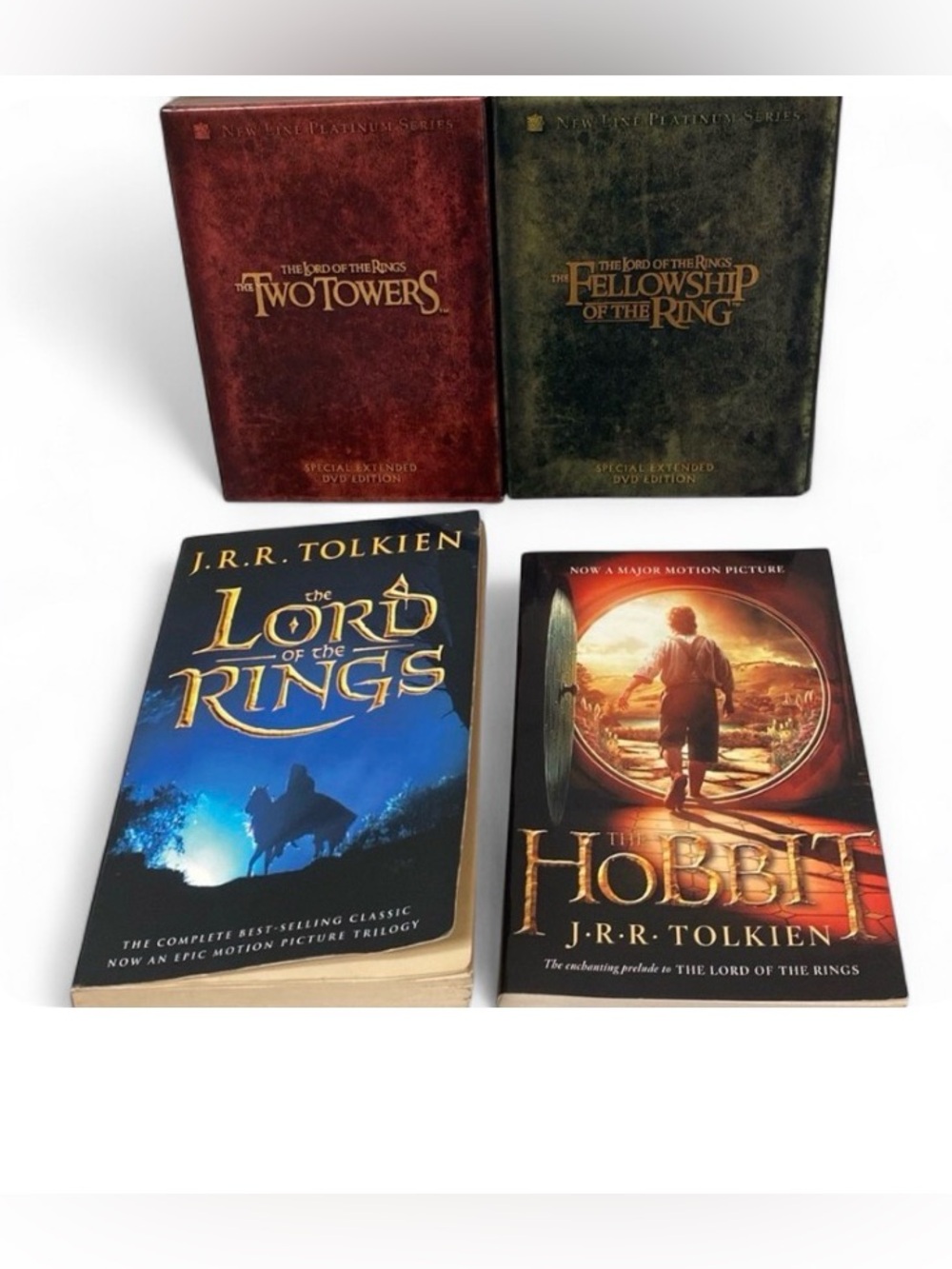 Lord of the Rings Hobbit Collector Bundle Extended Edition DVDs 2 Book Set LOTR